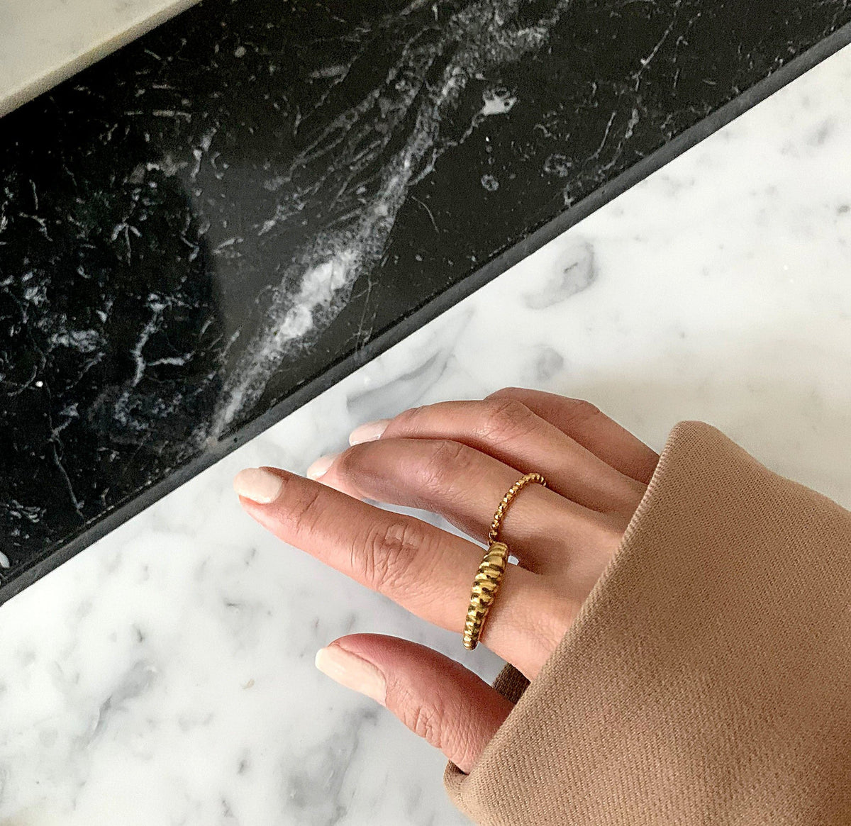 CAMRON THIN GOLD CROISSANT RING
